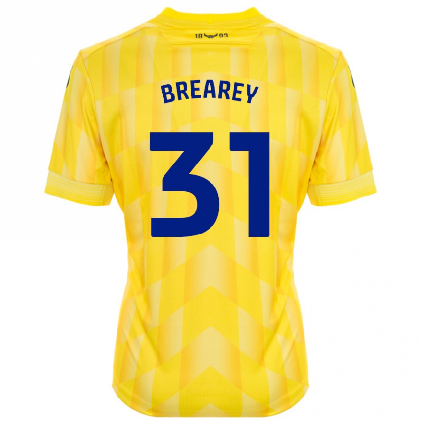 Kids Football Eddie Brearey #31 Yellow Home Jersey 2024/25 T-Shirt