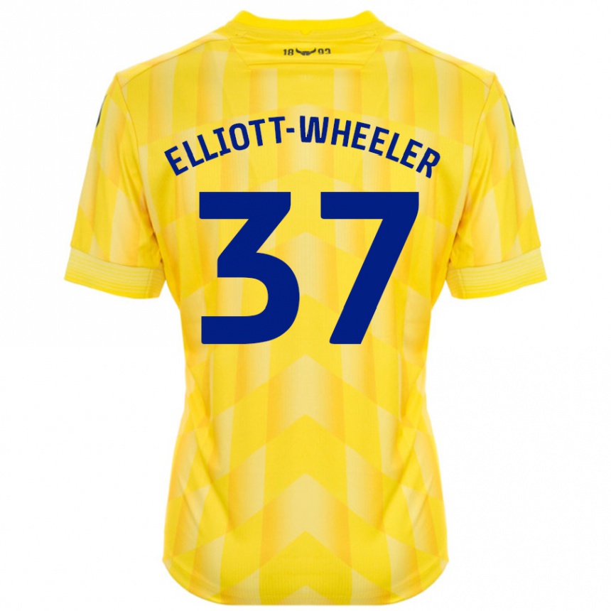 Kids Football Aidan Elliott-Wheeler #37 Yellow Home Jersey 2024/25 T-Shirt