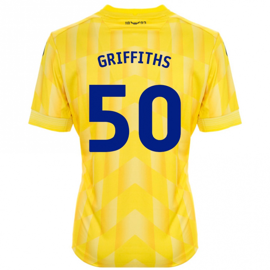 Kids Football Louis Griffiths #50 Yellow Home Jersey 2024/25 T-Shirt