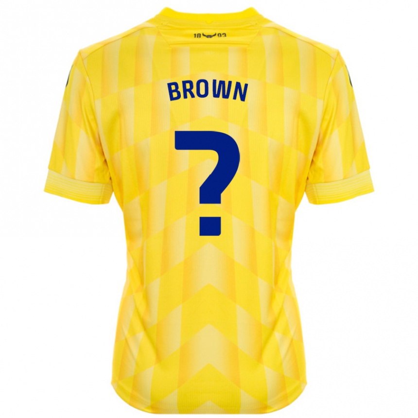 Kids Football Georgia Brown #0 Yellow Home Jersey 2024/25 T-Shirt