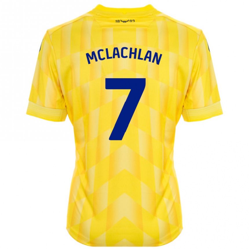 Kids Football Daisy Mclachlan #7 Yellow Home Jersey 2024/25 T-Shirt