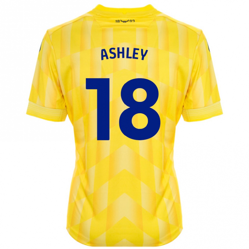 Kids Football Alex Ashley #18 Yellow Home Jersey 2024/25 T-Shirt