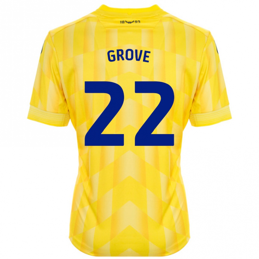 Kids Football Jade Grove #22 Yellow Home Jersey 2024/25 T-Shirt