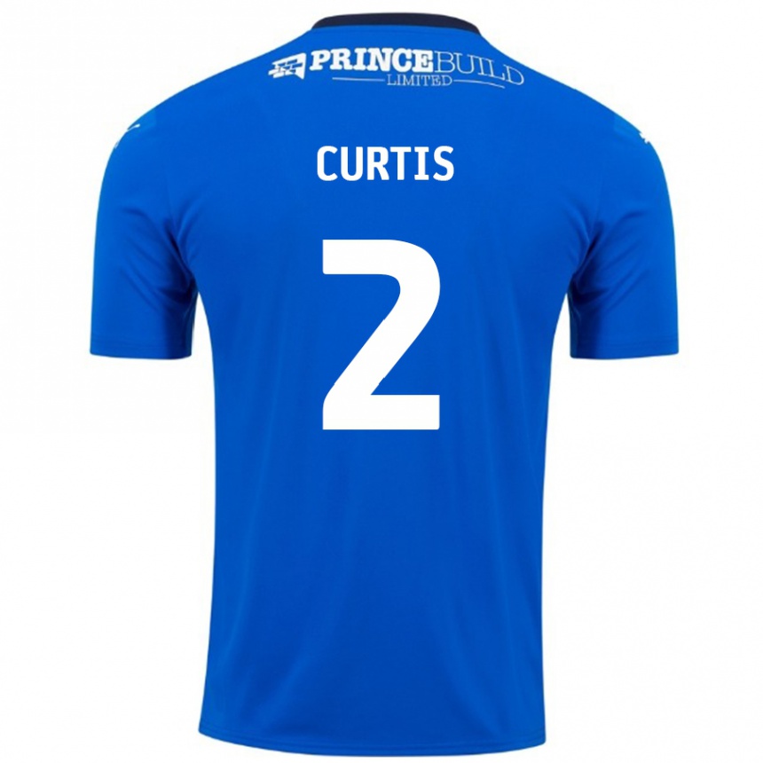 Kids Football Sam Curtis #2 Blue White Home Jersey 2024/25 T-Shirt