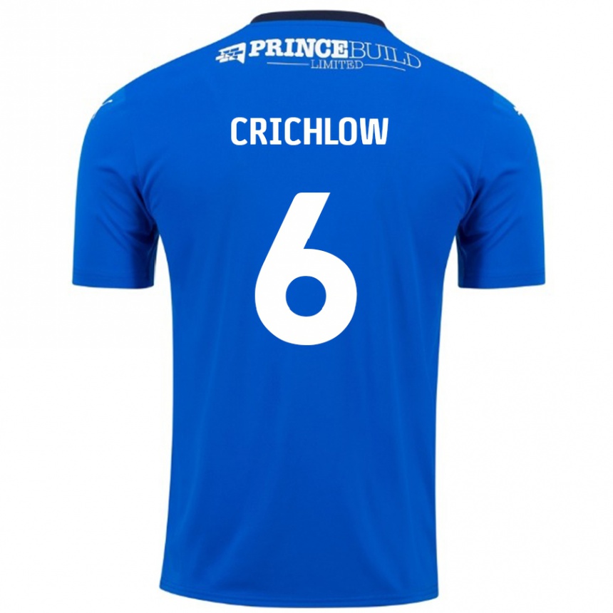 Kids Football Romoney Crichlow #6 Blue White Home Jersey 2024/25 T-Shirt