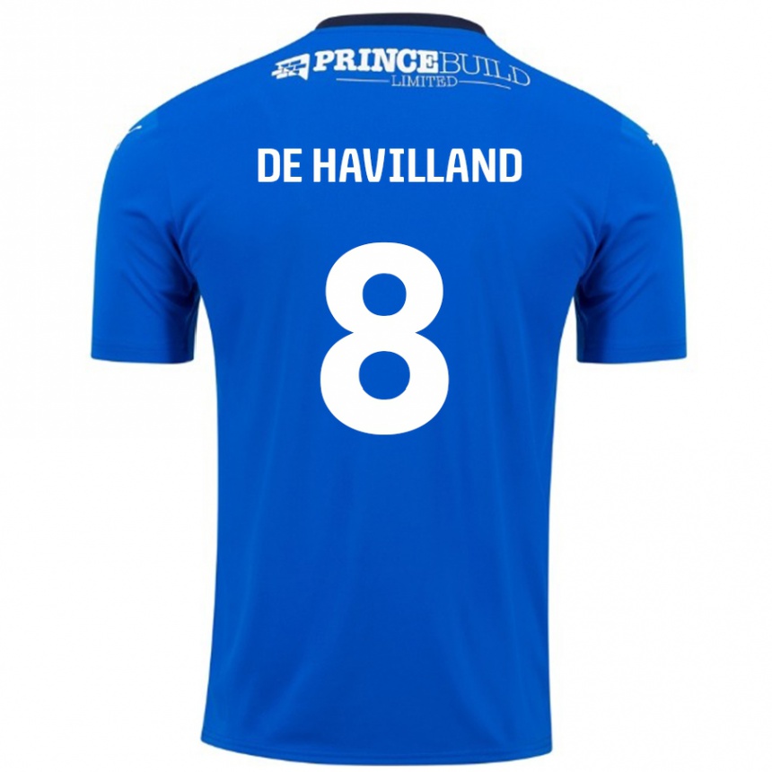 Kids Football Ryan De Havilland #8 Blue White Home Jersey 2024/25 T-Shirt