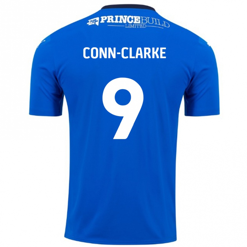 Kids Football Chris Conn-Clarke #9 Blue White Home Jersey 2024/25 T-Shirt