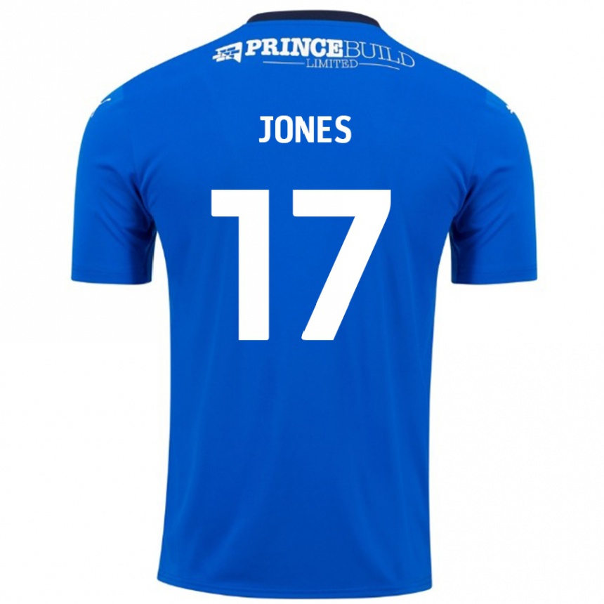 Kids Football Ricky-Jade Jones #17 Blue White Home Jersey 2024/25 T-Shirt