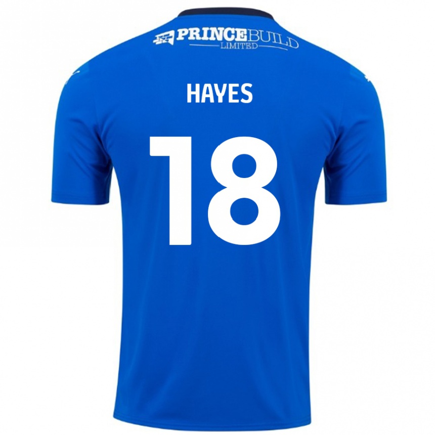 Kids Football Cian Hayes #18 Blue White Home Jersey 2024/25 T-Shirt