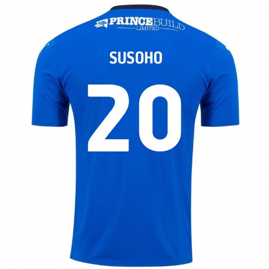 Kids Football Mahamadou Susoho #20 Blue White Home Jersey 2024/25 T-Shirt