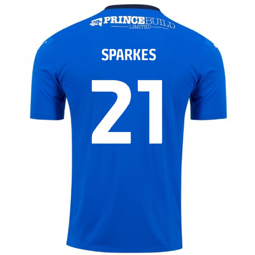 Kids Football Jack Sparkes #21 Blue White Home Jersey 2024/25 T-Shirt