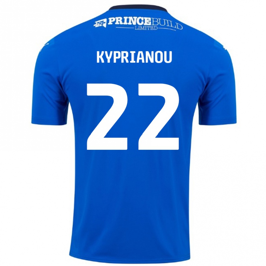 Kids Football Hector Kyprianou #22 Blue White Home Jersey 2024/25 T-Shirt