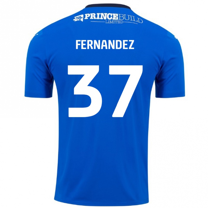 Kids Football Emmanuel Fernandez #37 Blue White Home Jersey 2024/25 T-Shirt