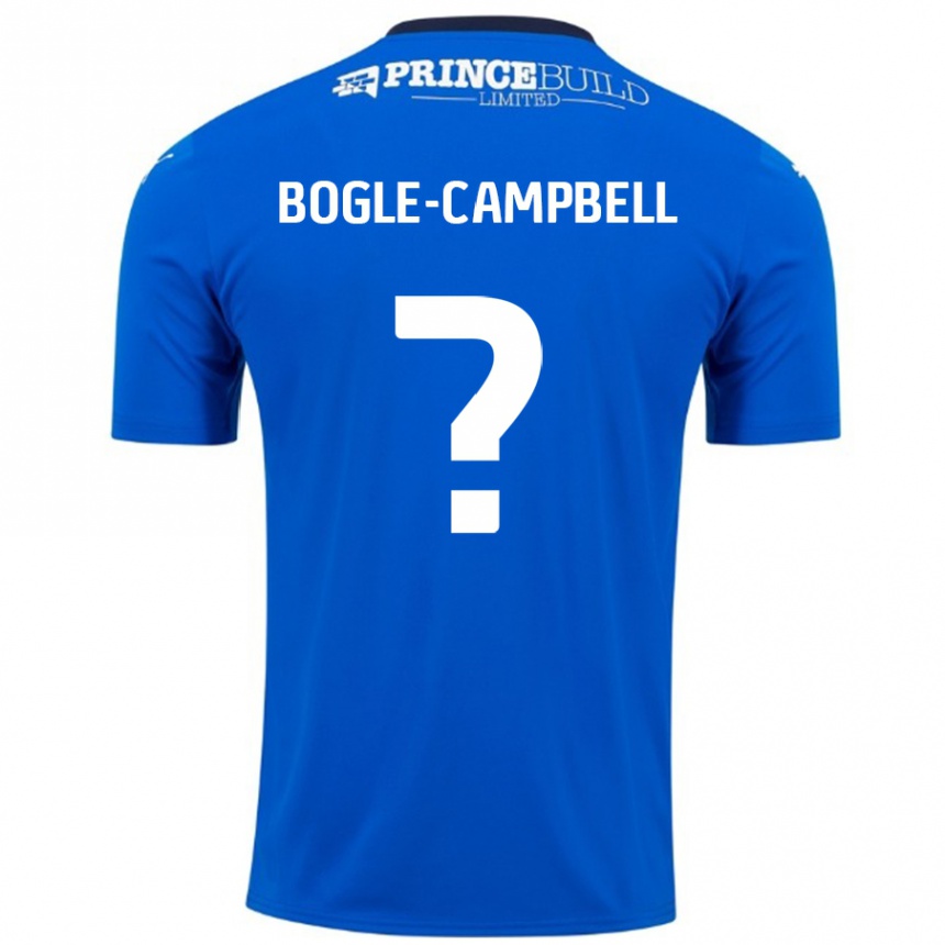 Kids Football Ma'kel Bogle-Campbell #0 Blue White Home Jersey 2024/25 T-Shirt