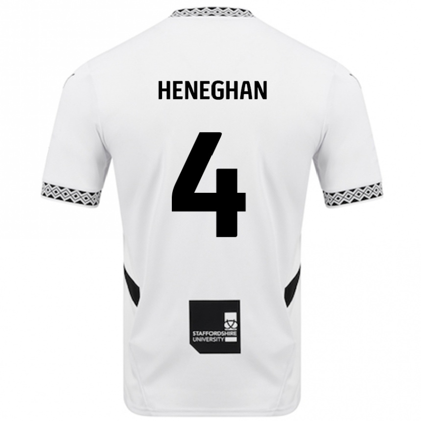 Kids Football Ben Heneghan #4 White Home Jersey 2024/25 T-Shirt