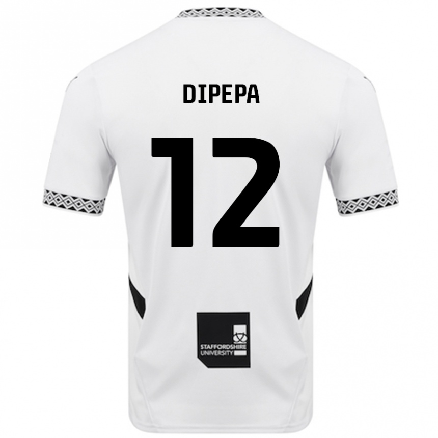 Kids Football Baylee Dipepa #12 White Home Jersey 2024/25 T-Shirt