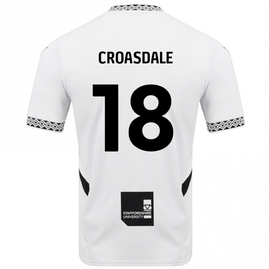 Kids Football Ryan Croasdale #18 White Home Jersey 2024/25 T-Shirt