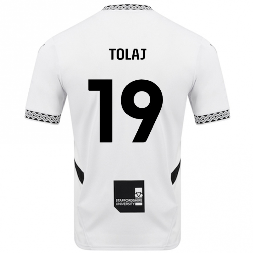 Kids Football Lorent Tolaj #19 White Home Jersey 2024/25 T-Shirt