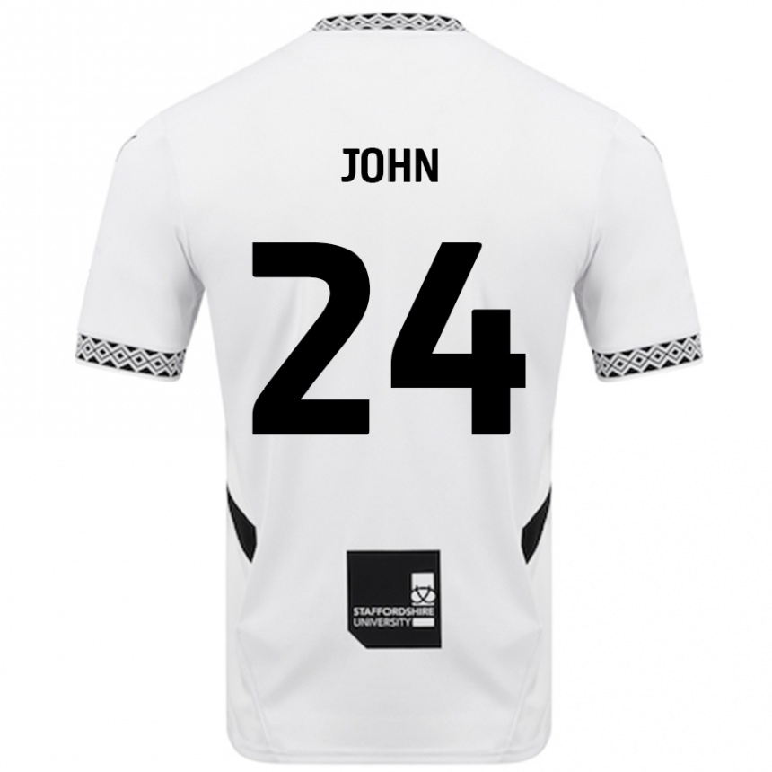 Kids Football Kyle John #24 White Home Jersey 2024/25 T-Shirt