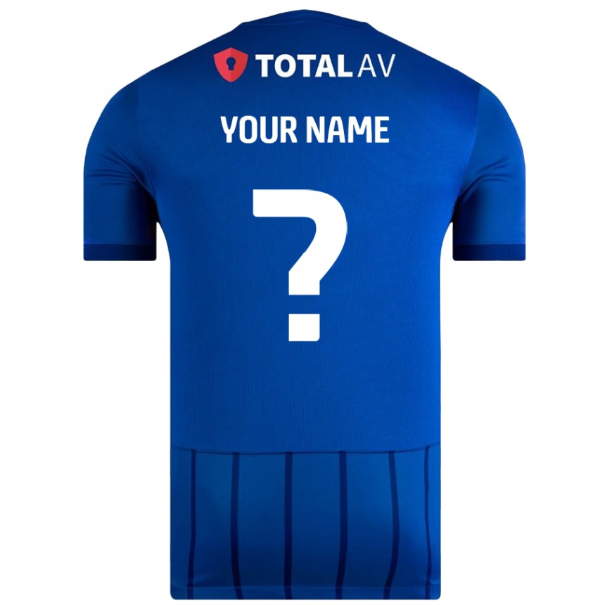 Kids Football Your Name #0 Blue Home Jersey 2024/25 T-Shirt