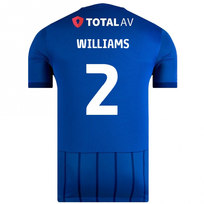 Kids Football Jordan Williams #2 Blue Home Jersey 2024/25 T-Shirt