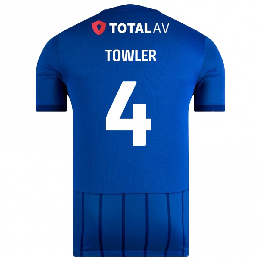 Kids Football Ryley Towler #4 Blue Home Jersey 2024/25 T-Shirt