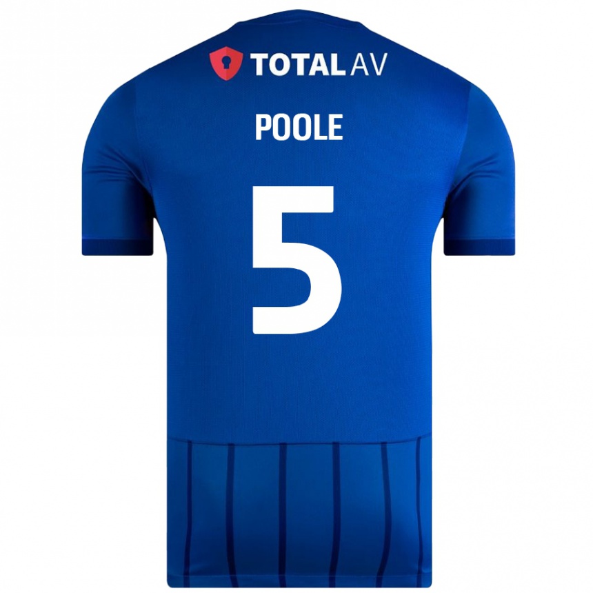 Kids Football Regan Poole #5 Blue Home Jersey 2024/25 T-Shirt