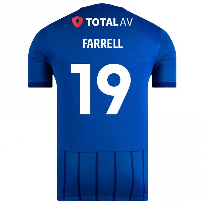 Kids Football Jacob Farrell #19 Blue Home Jersey 2024/25 T-Shirt