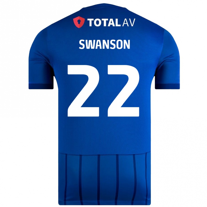 Kids Football Zak Swanson #22 Blue Home Jersey 2024/25 T-Shirt