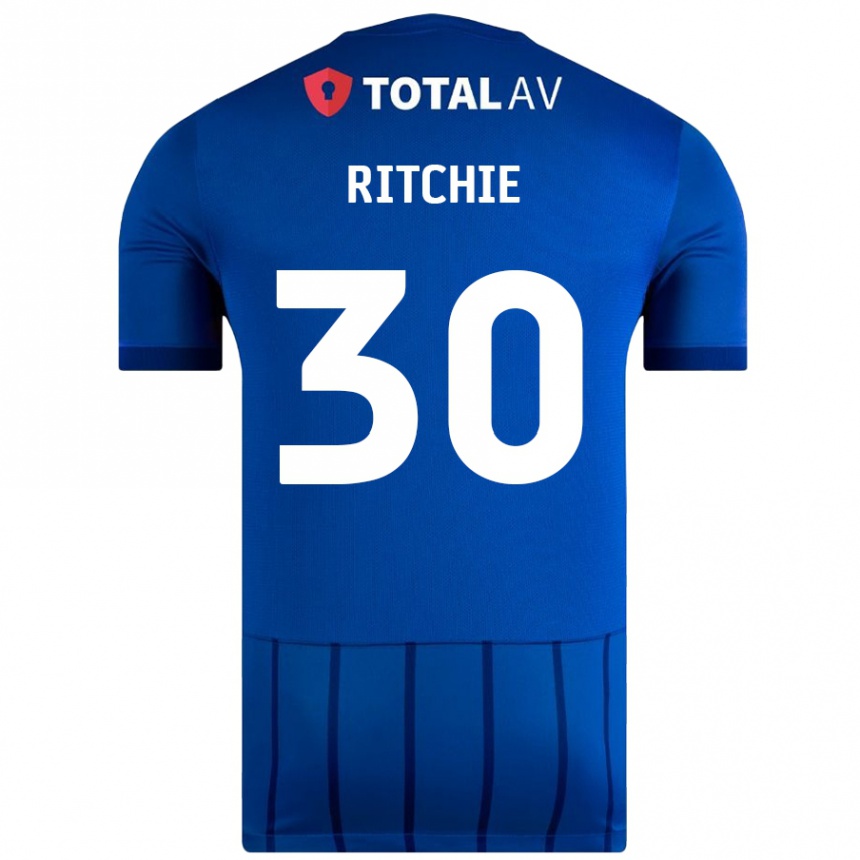 Kids Football Matt Ritchie #30 Blue Home Jersey 2024/25 T-Shirt