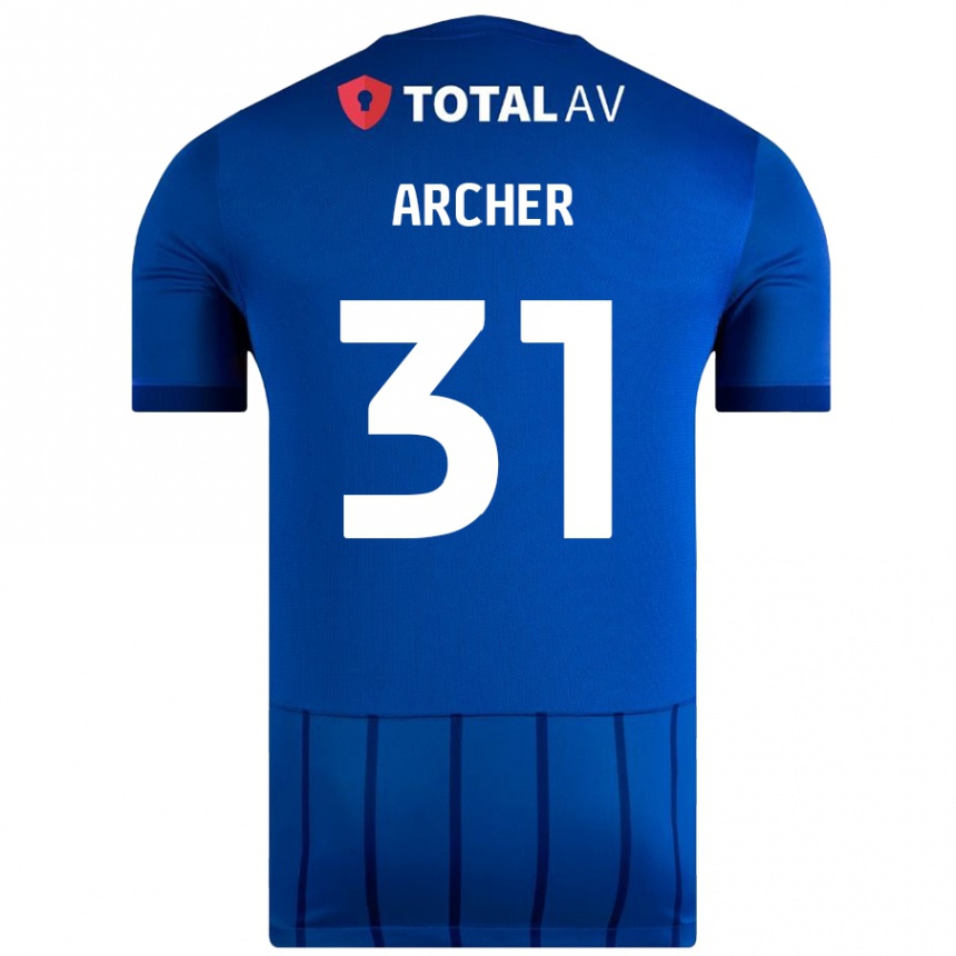 Kids Football Jordan Archer #31 Blue Home Jersey 2024/25 T-Shirt