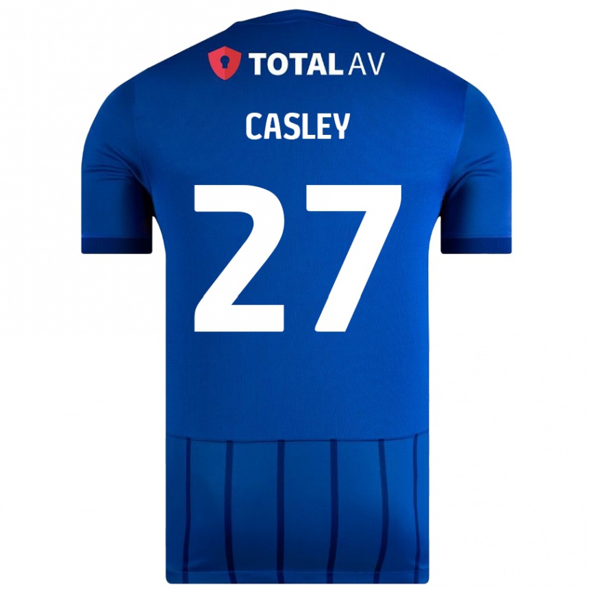 Kids Football Riva Casley #27 Blue Home Jersey 2024/25 T-Shirt