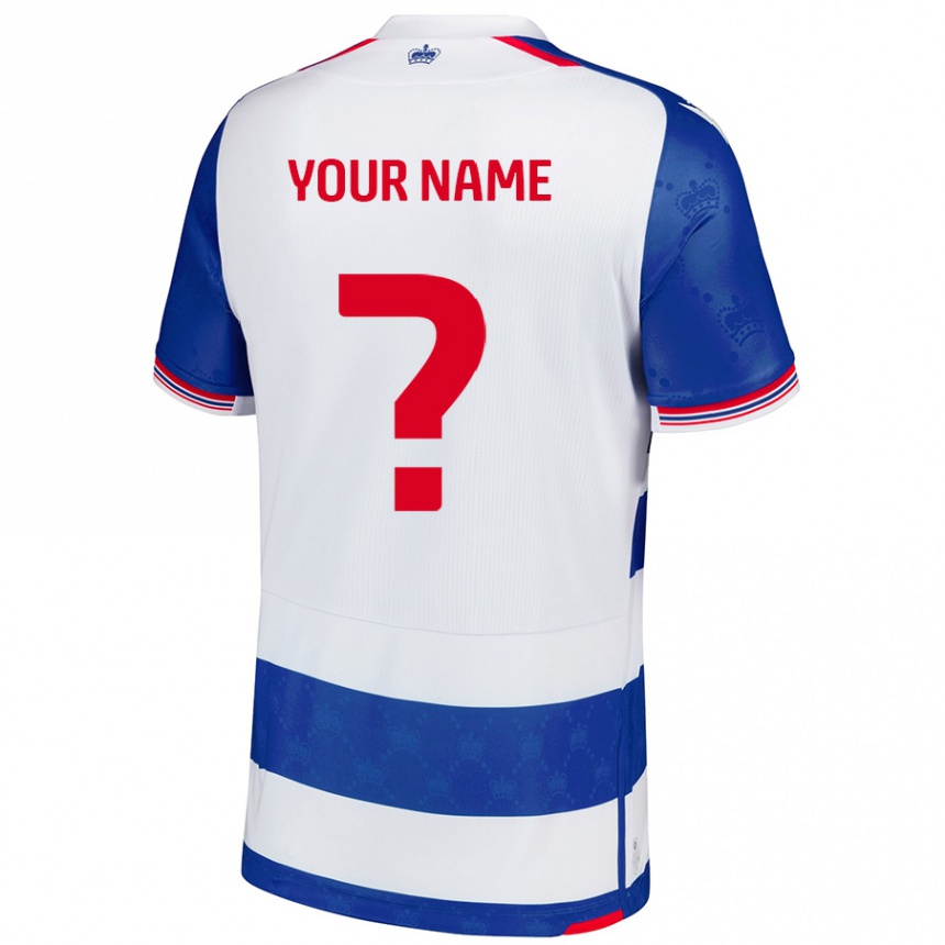 Kids Football Your Name #0 Blue White Home Jersey 2024/25 T-Shirt