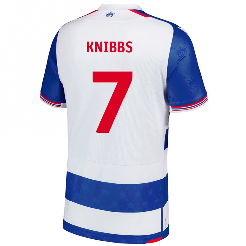 Kids Football Harvey Knibbs #7 Blue White Home Jersey 2024/25 T-Shirt