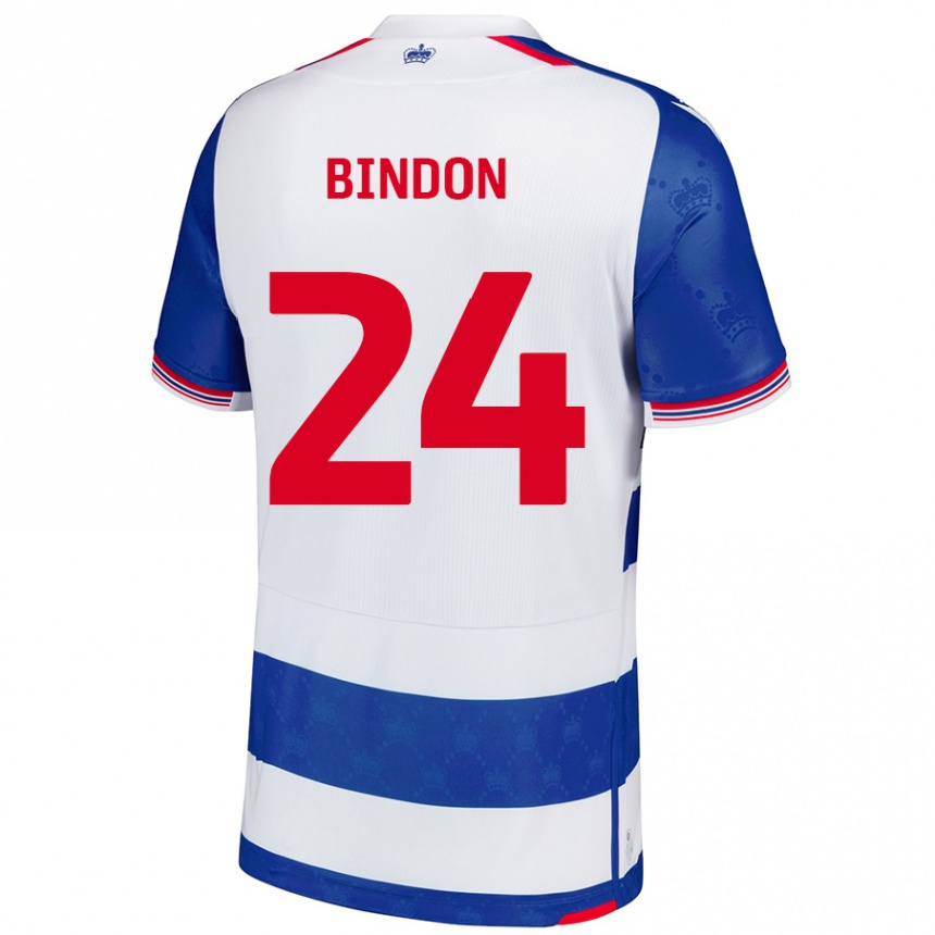 Kids Football Tyler Bindon #24 Blue White Home Jersey 2024/25 T-Shirt