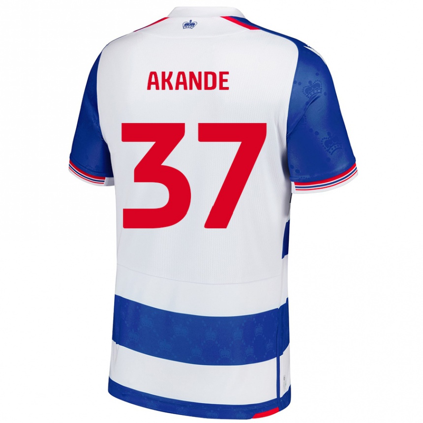 Kids Football Adrian Akande #37 Blue White Home Jersey 2024/25 T-Shirt