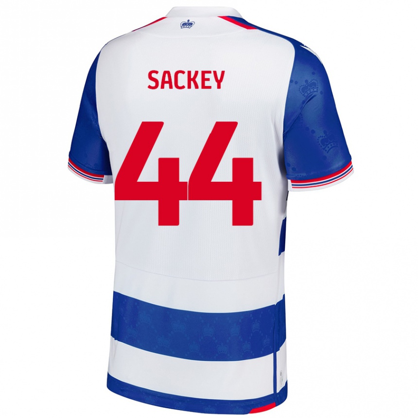 Kids Football Tyler Sackey #44 Blue White Home Jersey 2024/25 T-Shirt