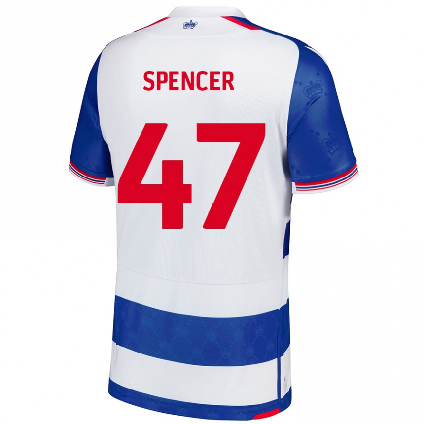 Kids Football Shay Spencer #47 Blue White Home Jersey 2024/25 T-Shirt