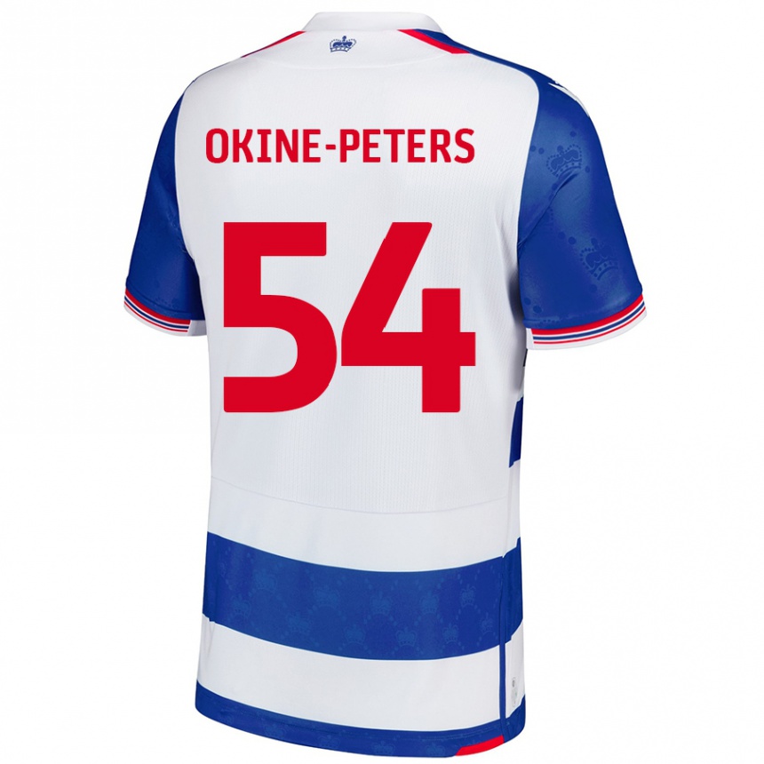 Kids Football Jeremiah Okine-Peters #54 Blue White Home Jersey 2024/25 T-Shirt