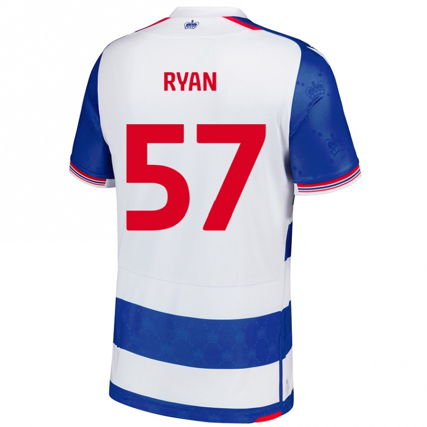 Kids Football John Ryan #57 Blue White Home Jersey 2024/25 T-Shirt