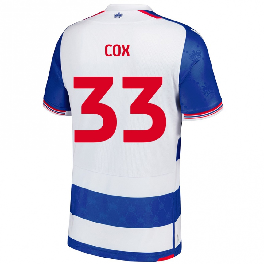 Kids Football Bella Cox #33 Blue White Home Jersey 2024/25 T-Shirt