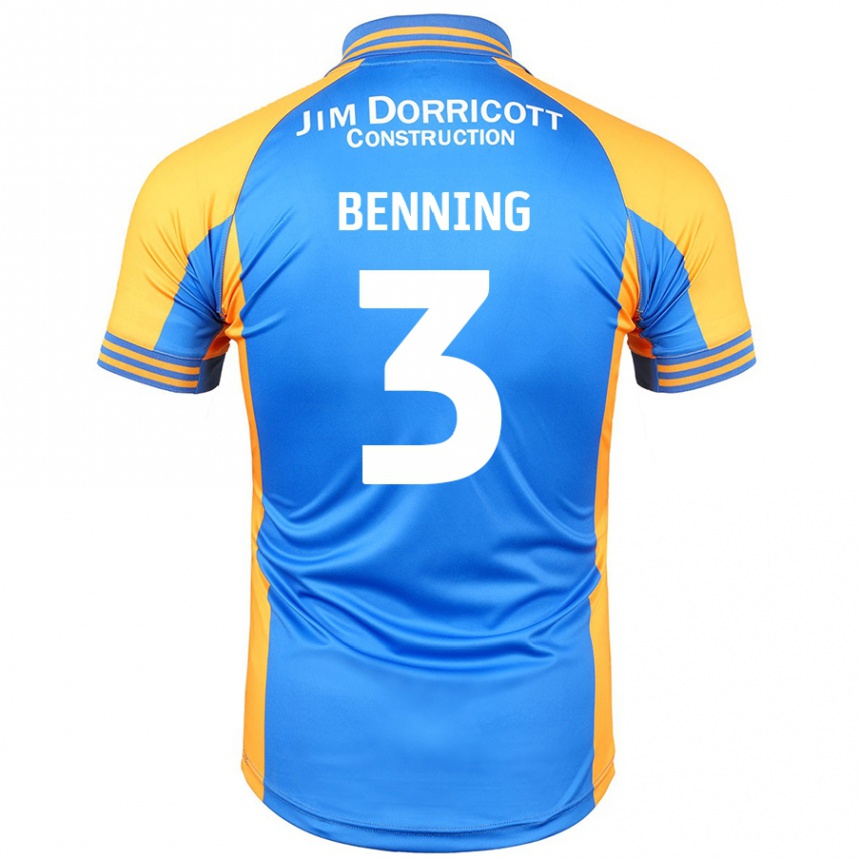 Kids Football Mal Benning #3 Blue Amber Home Jersey 2024/25 T-Shirt