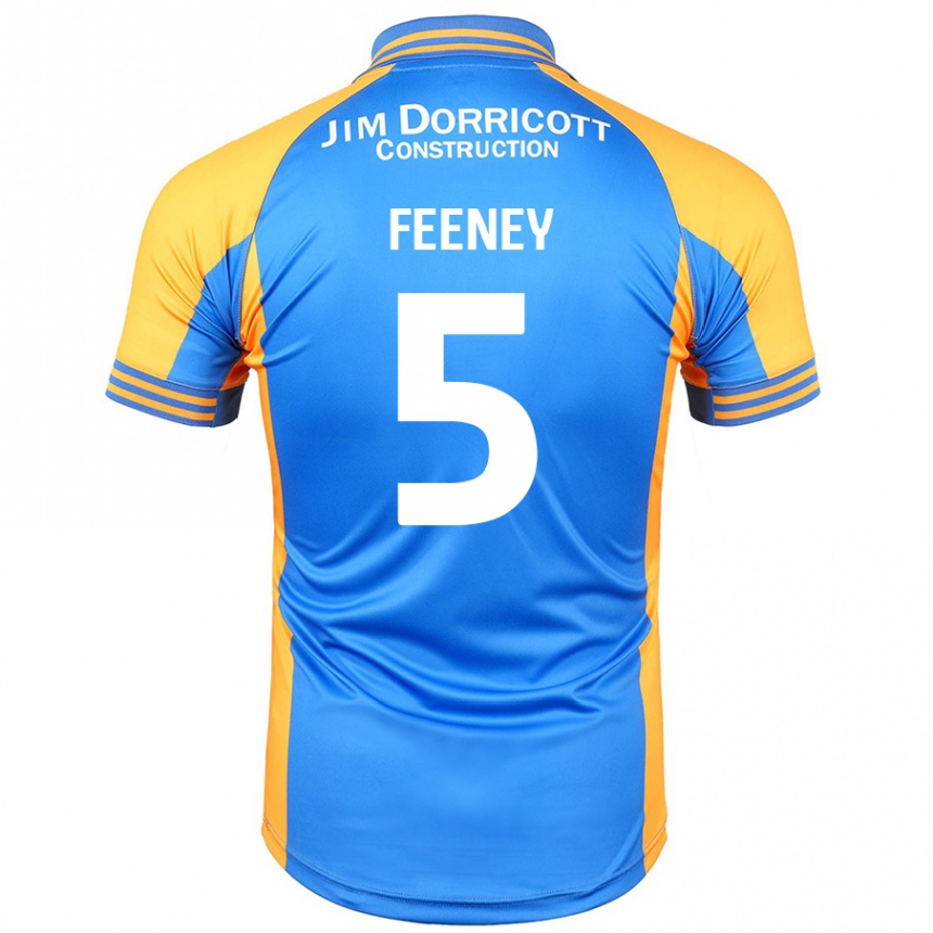 Kids Football Morgan Feeney #5 Blue Amber Home Jersey 2024/25 T-Shirt