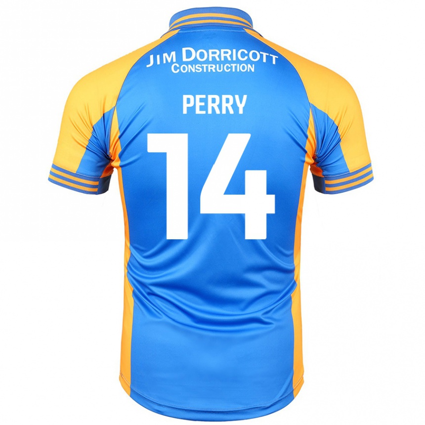 Kids Football Taylor Perry #14 Blue Amber Home Jersey 2024/25 T-Shirt