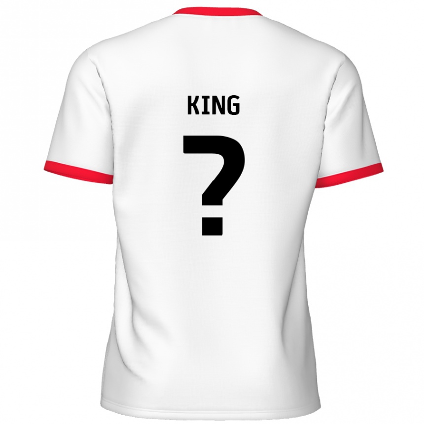 Kids Football Eli King #0 White Red Home Jersey 2024/25 T-Shirt