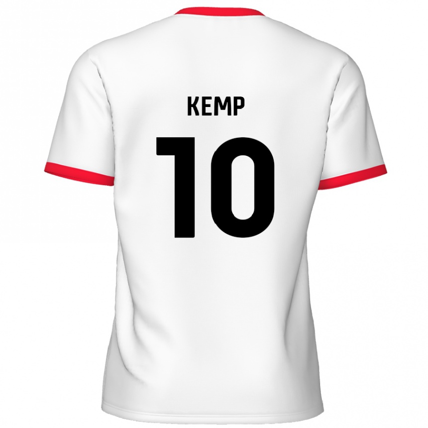 Kids Football Dan Kemp #10 White Red Home Jersey 2024/25 T-Shirt