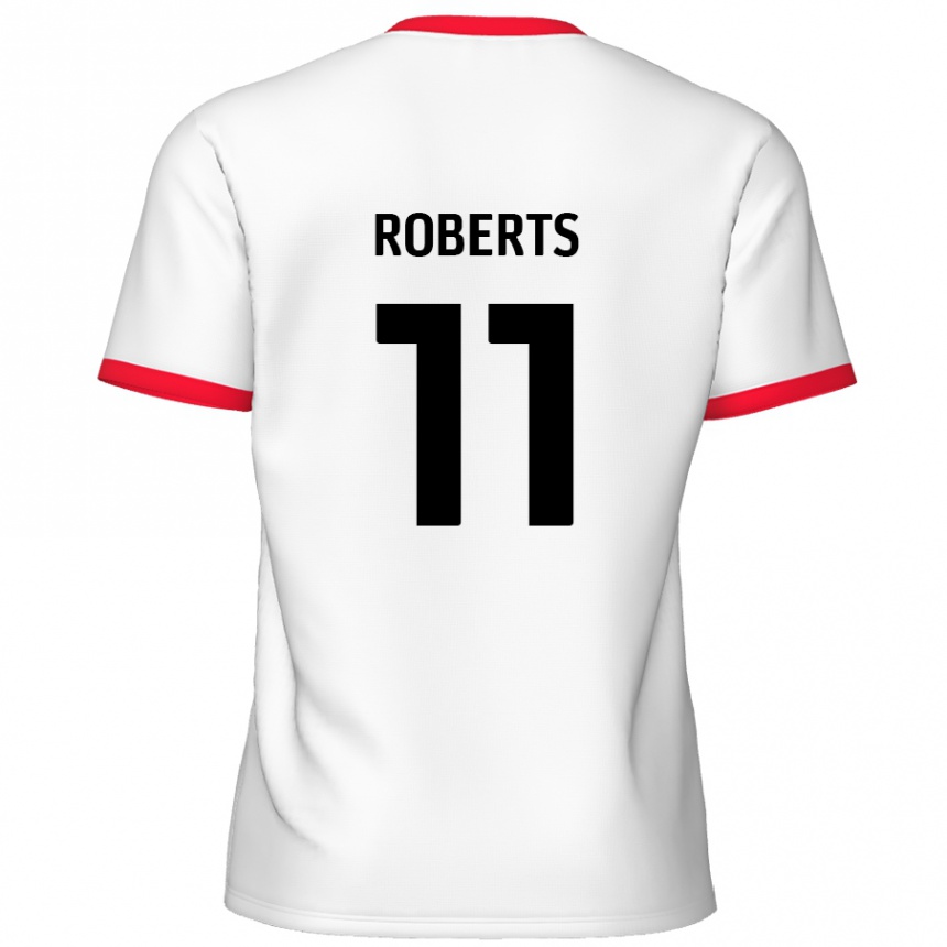 Kids Football Jordan Roberts #11 White Red Home Jersey 2024/25 T-Shirt