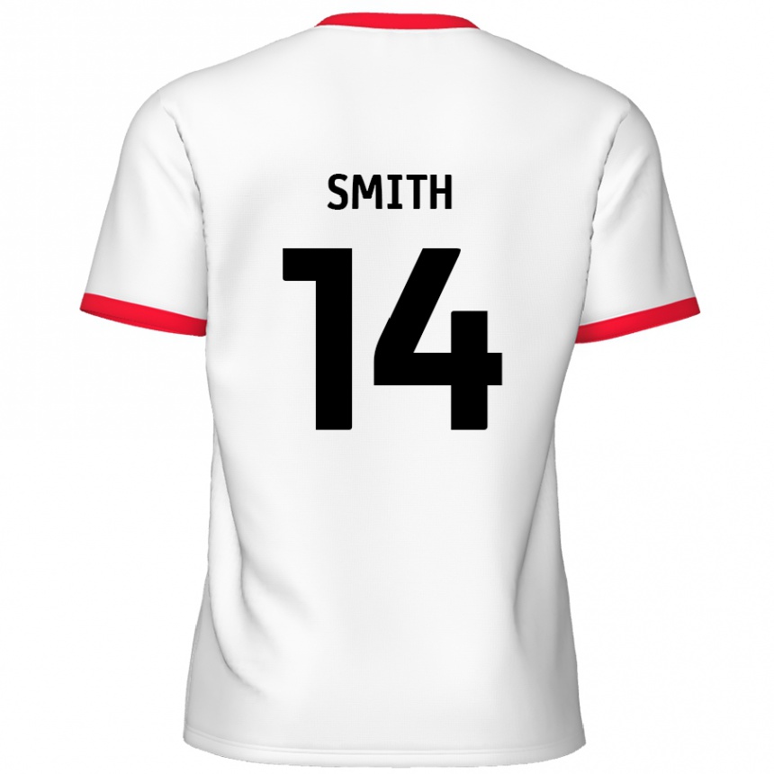 Kids Football Kane Smith #14 White Red Home Jersey 2024/25 T-Shirt