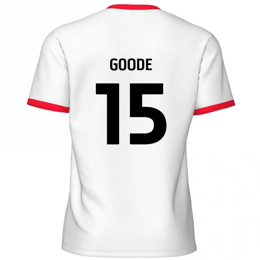 Kids Football Charlie Goode #15 White Red Home Jersey 2024/25 T-Shirt