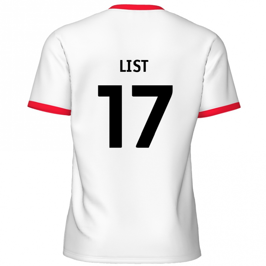 Kids Football Elliott List #17 White Red Home Jersey 2024/25 T-Shirt